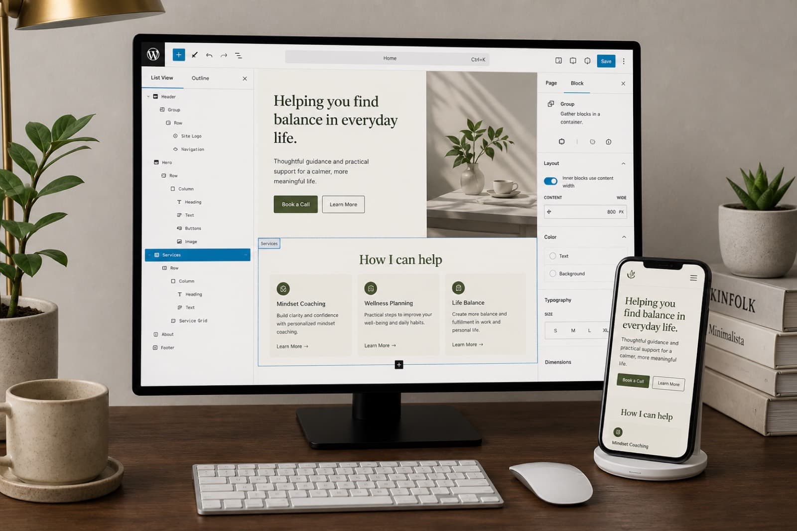 WordPress website building practice